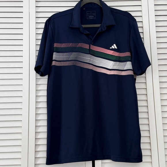 adidas Other - Adidas Men's Polo Shirt with Multicolor Stripes Size Large